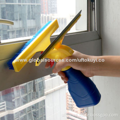 Water Spray Glass Cleaning Brush, Window Wiper/Glass Cleaner, Innovation, Easy and Practical Tool